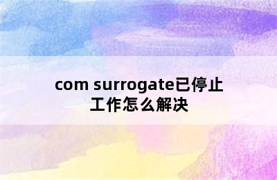 com surrogate已停止工作怎么解决